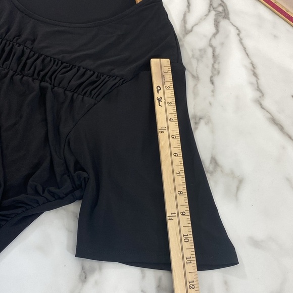 Avenue Midi Dress Women‎ Size 26/28 Plus Black Ruched Detail Flowy Short Sleeve - Picture 12 of 13